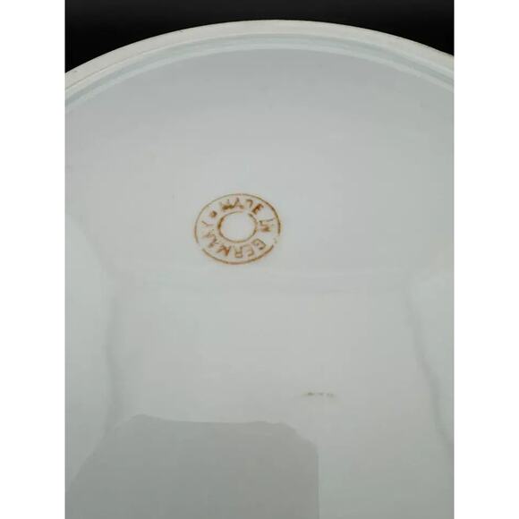 Vintage German Lusterware Round Handled Serving Plate - Picture 6 of 7